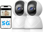 GUOANVISION 3MP Indoor Security Camera, 5G WiFi 360° Pan/Tilt Home Cameras for Baby Monitor/Pet/Elder/Kids/Bedroom, Auto-Focus and Zoom,Motion Tracking,2-Way Audio,Siren,3 Night Vision,Cloud&SD Card