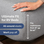 RV Short Queen Sheet Set 60 X 75 - 4 Piece RV Short Queen Bed Sheets - Soft, Breathable & Cooling - Designed for Bunks, Trailers & Campers - Fits 8” to 12" Mattress - Luxury Bedding - Heathered Grey