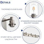 TODOLUZ 5-Light Vanity Light Fixture in Brushed Nickel, Clear Glass Bathroom Light Over Mirror, Modern Wall Sconce Lighting for Living Room