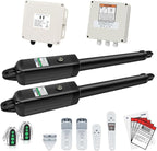 TOPENS PW502 Automatic Gate Opener for Medium Duty Dual Swing Gates Up to 16ft per Arm, Dual Swing Gate Operator AC Powered with Remote Control Kit Gate Motor Solar Compatible