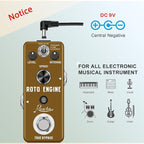 Rowin ROTO ENGINE Rotary Speaker Simulator Effect Pedal Mini Digital Guitar Effects Pedal Phaser/Vibe/Chorus 3 models with Storage of Timbre Sound Pedal True Bypass Full Metal Shell LEF-3801