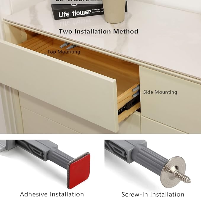 Double Push to Open Door Latch, 2 Pack Magnetic Push Latches, Adhesive Heavy Duty Touch Latch Hardware for Push to Open, Magnetic Catch for Cabinet Drawer Wardrobe Kitchen Door
