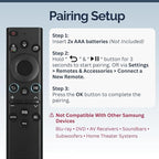 BN59-01385A Samsung TV Remote Control Replacement for Smart TV - Easy Setup, Universal Voice Remote, No Solarcell - Works with Samsung QLED, Frame, Crystal UHD, 4K, & LED Smart TVs