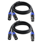 Seefeful XLR Splitter Cable, 1 XLR Female to 2 Male Patch Y Cable Balanced Microphone Splitter Cord Audio Adaptor (5FT-2pack)