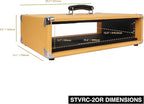 Sound Town Vintage 2U Amp Rack Case, 12.5" Depth with Rubber Feet, Dust Cover, Kickstand, Orange (STVRC-2OR)