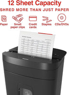 Staples 12-Sheet Micro-Cut Shredder – High-Security Document & Credit Card Shredding for Home & Office