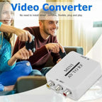 SAIZHUO Video Converter,AV to RF Mini Video Converter Box Driver-Free Adapter TV Signal Switcher 67.25Mhz 61.25Mhz,AV to RF Signal Converter Guaranteed,Stable Performance