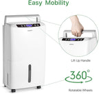 Waykar 2000 Sq. Ft. 2025 Energy Star Dehumidifier for Home and Basements, with Auto or Manual Drainage, 0.66 Gallon Water Tank Capacity