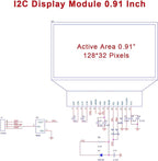 Hosyond 5 Pcs 0.91 Inch I2C OLED Display Module IIC OLED Screen DC 3.3V~5V Compatible with Arduino Raspberry PI (White Display Color)