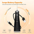 FlossJet Water Dental Flosser Cordless Oral Irrigator with 300ml 5 Tips 4 Modes USBCharger Portable Travle Irrigation Cleaner IPX7 Electric Irrigador Dental for Teeth Cleaning (Black)