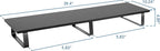 Mount-It! 39" Extra Long Dual Monitor Stand Riser – Ergonomic Desk Organizer for 2 Monitors, Laptop, TV, or Printer – Heavy-Duty Steel & Wood Desktop Shelf with Storage – Supports 44 Lbs – Black