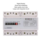 MOUMOUTEN 220 380V 20 80A Digital Electric Power Meter, 3 Phase KWh Meter, Energy Consumption Monitor, DIN Rail Installation, for Industrial and Commercial Use