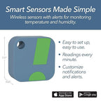 SensorPush HT1 Smart Temperature Sensor & Humidity Sensor - Thermometer & Hygrometer w/App Monitoring - Indoor/Outdoor Temperature and Humidity Monitor w/Heat Index for RV, Fridge & More