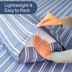 RV Short Queen Sheet Set 60 X 75 - 4 Piece RV Short Queen Bed Sheets - Soft, Breathable & Cooling - Designed for Bunks, Trailers & Campers - Fits 8” to 12" Mattress - Luxury Bedding - Blue Stripes 3