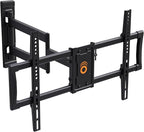ECHOGEAR Corner TV Wall Mount for Big TVs - 24 Inches of Extension Plus Smooth Full Motion - Mount TVs Up to 65" in The Corner Or Up to 75" On A Flat Wall - Drilling Template & Cable Ties Included