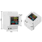6IN1 Single Phase Energy Meter Din Rail Electricity Usage Monitor AC 40-300V 100A Voltmeter Ammeter Watt Kwh Frequency Power Meter Built-in CT 110V