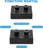 AV Access 4 Port Audio Switcher - 3.5mm Stereo AUX Audio Selector & Splitter