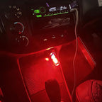 2PCS USB Car LED Interior Lights, Mini Ambient Lighting Accessories, Touch Control Decorative Night Lamps for Vehicle, Bedroom, Camping, Holiday Decor(Red)