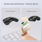 THARO New Wireless Mouse Barcode Scanner, 2-in-1 Design 2D Handheld Barcode Scanner with Wireless Mouse Functions for POS System,Store,Supermarket, Warehouse.(Black)