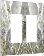 Bvtewkhz Boho Floral Wild Flower 2 Gang Double Rocker Decorative Light Switch Covers Electrical Faceplate Switch Plates for Bathroom Kitchen Home