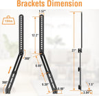 ELIVED Soundbar Mount, Sound Bar TV Bracket, for Mounting Above or Under TV, Fits Most Sound Bars Up to 15 Lbs, Tool-Free Knob Adjustable, for 23-90" tvs with Detachable Extension Arms and L-Brackets