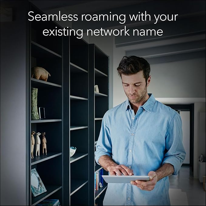 NETGEAR WiFi 7 Range Extender (EXS25) – BE5000 Dual-Band Wireless Signal Booster & Repeater (up to 5 Gbps Speed) - Add up to 1,500 sq. ft., 45 Devices - WPA3 Security, Smart Roaming