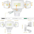 Onforu 2 Pack 75W LED Motion Sensor Outdoor Lights, 7000LM Dusk to Dawn Outdoor Lighting, 6500K Motion Detector Flood Light, IP65 Waterproof Hardwired LED Security Light for Yard Garage(White)