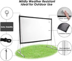 Instahibit 100" Outdoor Projector Screen and Stand Portable Movie Projection Fast Folding 16:9 4K HD Home Theater Camp Backyard Cinema with Carry Bag