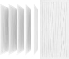 UMIACOUSTICS 6 PCS Acoustic Wall Panels,47.2 x 23.6 Inches Flame Retardant Sound Absorbing Panels,Decorative Sound Proof Panels in Art Curve Shaped White Color