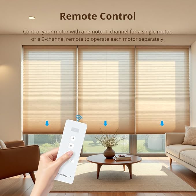 Blindsmart Rechargeable Tuya Zigbee Roller Blinds Motor for 38mm Tube, Motorized Window Shades Automatic Blinds Curtain Opener APP Control, Zigbee Hub Required (Only Motor + Solar Pannel)