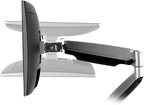 Mount-It! (MI-1772) Dual Monitor Arm Mount Desk Stand Two Articulating Gas Spring Height Adjustable Arms | Fits Up To 32" VESA 75 100 Compatible Screens | C-Clamp and Grommet Bases (Silver)