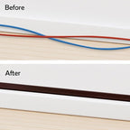 Rubber Bond TV Cord Hider Cable Protector - Strong Self Adhesive Wall Cord Cover Cable Hider - Low Profile Cable Management Wall Cord Concealer Cable Raceway (Dark Brown, 6 Feet)