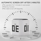 Rotating Productivity Timer 5, 10, 30, 60 Minutes Preset, Desk Cube w/Gravity Sensor for ADHD, Mute Functions, Ideal for Work, Study, Kitchen, Back to School (White)