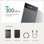 Plaud Note Pro AI Voice Recorder, Transcribe & Summarize with AI, App Control, Note Taker for Meetings & Calls, Supports 112 Languages, Ultra-Slim w/InstantView Display, Case Included, Black