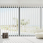 Blindify Motorized Vertical Blinds, Light Filtering Sliding Door Shades Vertical Shades Remote Control Customize, Pure White