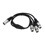 Estink XLR Splitter Cable 3 Pin Male to 3 Female Y Splitter with Zinc Alloy Connectors for Balanced Audio Signal in Studio Live Performance 2ft