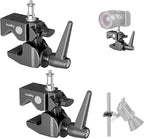 SmallRig Super Clamp Kit 2-Pack, Heavy Duty Max Load 33lb /15kg, with a 1/4"-20 & a 3/8"-16 Top Screw on a 5/8" Stud, for Photography Studio Video Camera Lighting, for Round Pipe and Flat Surface 5318