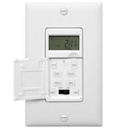 ENERLITES Programmable Digital Timer Switch for Lights, Fans, Motors, 7-Day 18 ON/OFF Timer Settings, Single Pole, Neutral Wire Required, UL Listed, HET01-C, White, 2 Pack