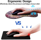 Ergonomic Mouse Pad with Wrist Support,Mouse Pad with Wrist Rest and Coaster Set,Office Supplies Non-Slip Mouse Pads for Desk, Non-Slip Comfortable,Boho Floral
