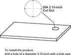 Jgstkcity Pop Up Outlet for Countertop, Flush Mount Tamper Resistant Space Saver Recessed 1875W Grommet,4 Outlets,15Amp Receptacle,ETL Listed,3.15inch Hole,White