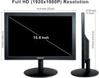SKitphrati 15.6 Inch Small PC Monitor, FHD VA 1080P Desktop Display with 1920x1080 99% sRGB HDMI VGA Ports, VESA Mounting, LED Monitor for PC, Laptop and Computer, Black