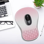 YIWEI Ergonomic Mouse Pad with Wrist Rest - Comfortable Office Mousepad with Memory Foam Wrist Support for Carpal Tunnel Relief, Mouse Pads with Non-Slip Base for Gaming and Home (Gradient Pink)