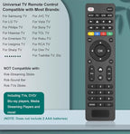 Universal TV Remote Control Compatible with Samsung, LG, Vizio, Sony, Hisense, TCL, Insignia, Toshib, Philips, Sharp and More Brand (NOT Compatible with Rok-Streaming Sticks/Sound Bar, TVs Sticks)