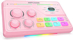 FIFINE Streaming Audio Mixer with XLR Mic Interface & 7.1 Surround Sound, Gaming RGB Mixer for PC/PS4 with Individual Volume Knob, 3 EQ Mode, 48V Phantom Power,Voice Changer-AmpliGame SC8P