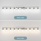DIKAIDA Brushed Nickel Bathroom Vanity Light,10-Light Vanity Lights with Clear Glass,64.5in Modern Bathroom Wall Lights Fixtures Over Mirror,Wall Sconces Lighting for Bedroom Living Room,E26