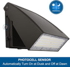 DAKASON (2 Pack) 100W LED Wall Pack, Dusk-to-Dawn Photocell, Adjustable Head, Full Cut-Off Security Light, 5000K 12000lm Replaces 300-450W HPS/HID IP65 Waterproof Outdoor Lighting Fixture, ETL Listed