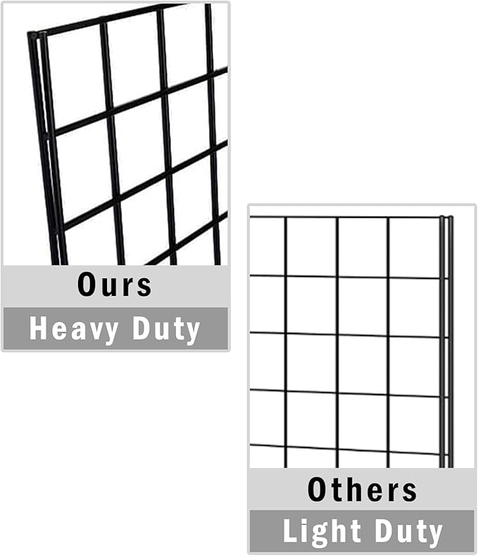 7RiversART Grid Wall Commercial Grade Grid Panels Heavy Duty Panel for Retail Display Wall 2' W x 5' H, Black (Pack of 4) Easily Portable