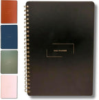 Undated Daily Planner | 8.25” x 11.75” To Do List Notebook | Work Productivity ADHD Organizer | Men and Women Planner | College Supplies | Black | Portrait Layout