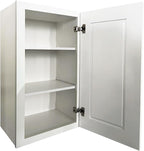 Wall Kitchen Cabinets, RTA Cabinets, White Shaker Cabinet, Wall Mounted, RTA Upper Cabinet, Modern for Kitchen and Bathroom with Door, 15" W x 30" H x 12" D