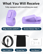 DATAFY [Case-Friendly] Remote Control Page Turner Ring for Kindle Paperwhite Oasis Scribe Kobo eReaders, Camera Camcorder Remote Controls, Page Turner Clicker for ipad iPhone Tablets with Storage Bag